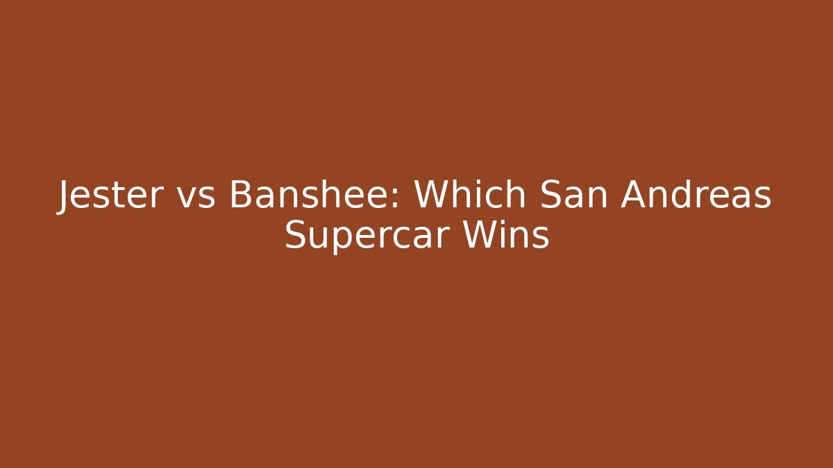 Jester vs Banshee: Which San Andreas Supercar Wins