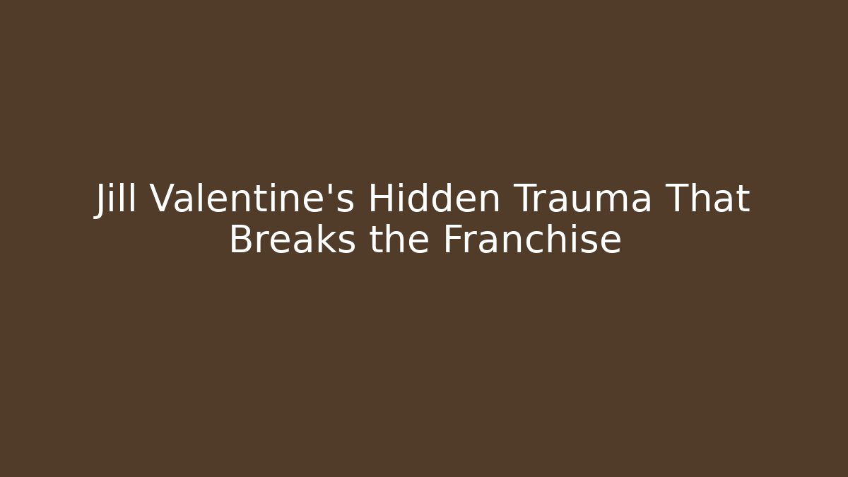 Jill Valentine's Hidden Trauma That Breaks the Franchise