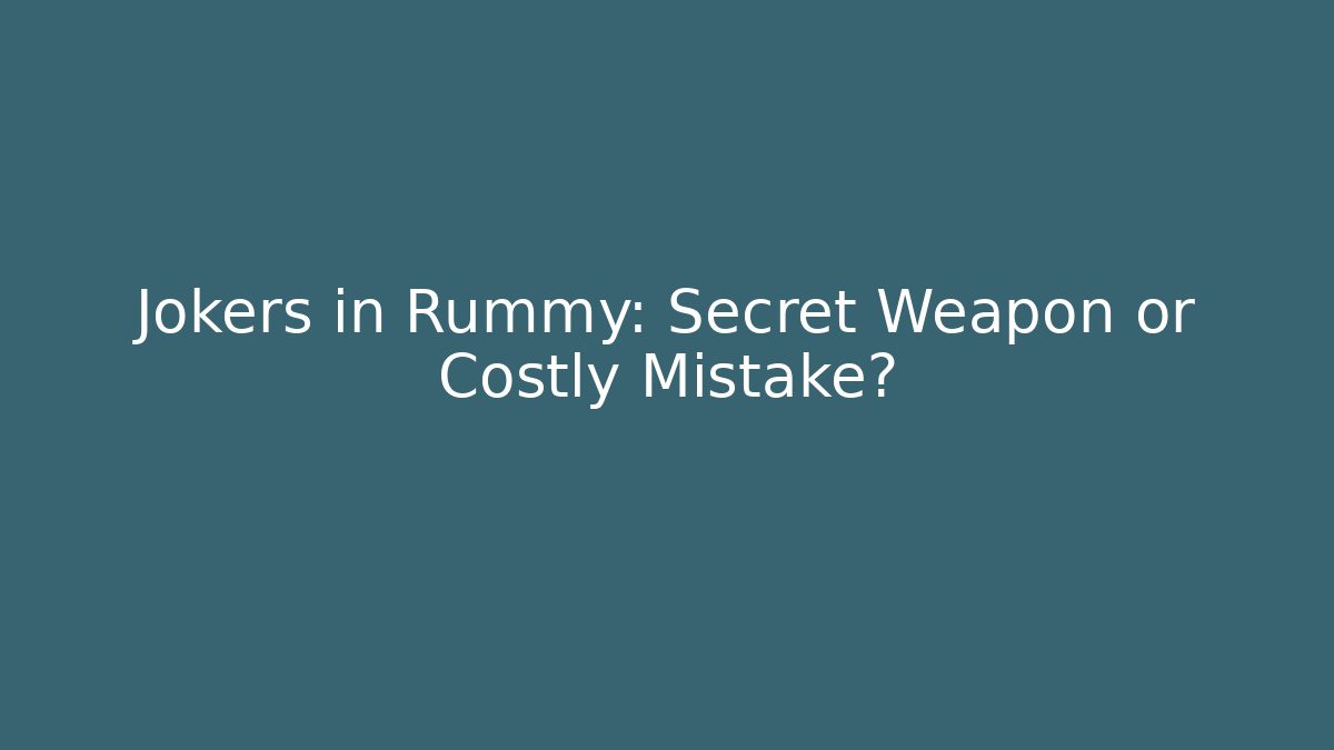 Jokers in Rummy: Secret Weapon or Costly Mistake?
