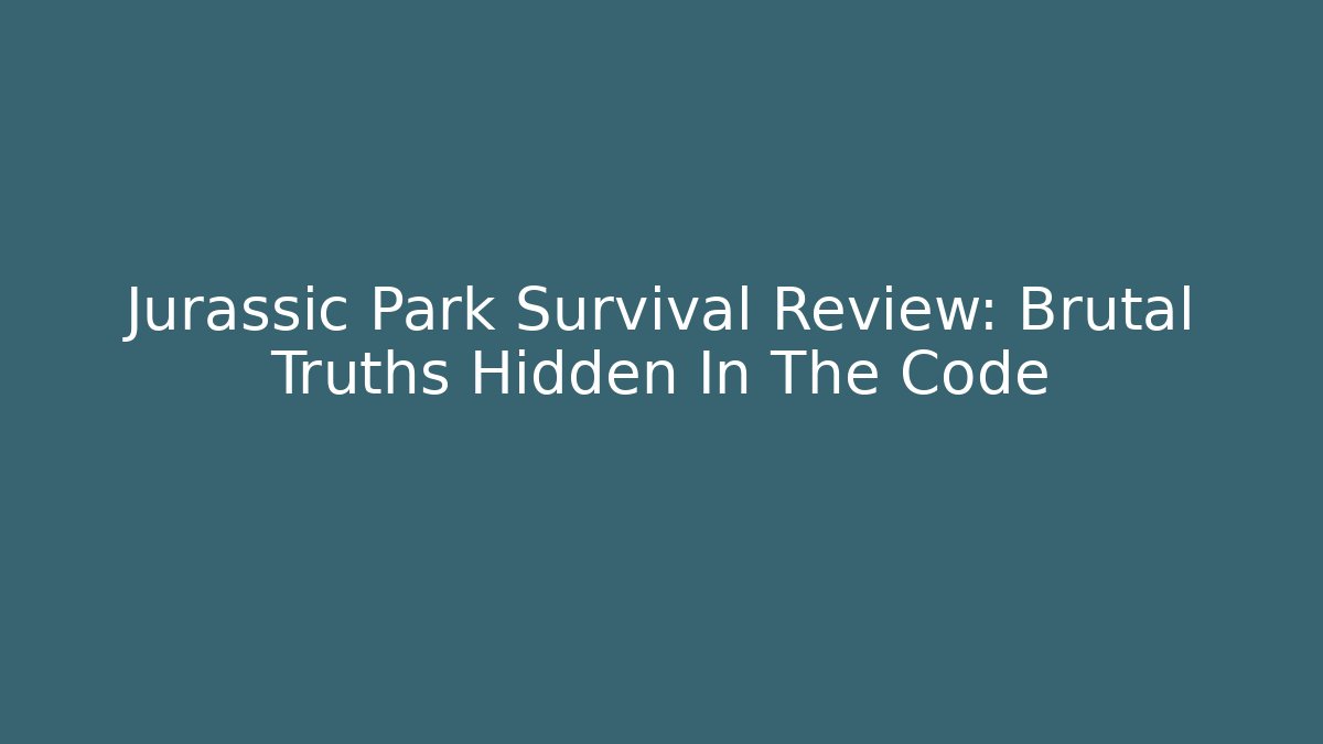 Jurassic Park Survival Review: Brutal Truths Hidden In The Code - Create More Assets