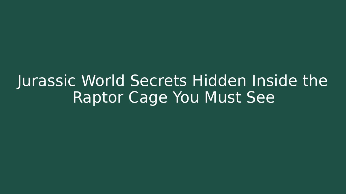 Jurassic World Secrets Hidden Inside the Raptor Cage You Must See