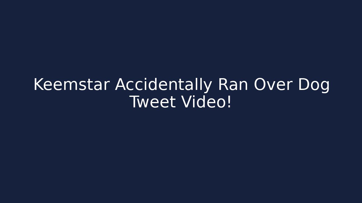 Keemstar Accidentally Ran Over Dog Tweet Video! - Create More Assets