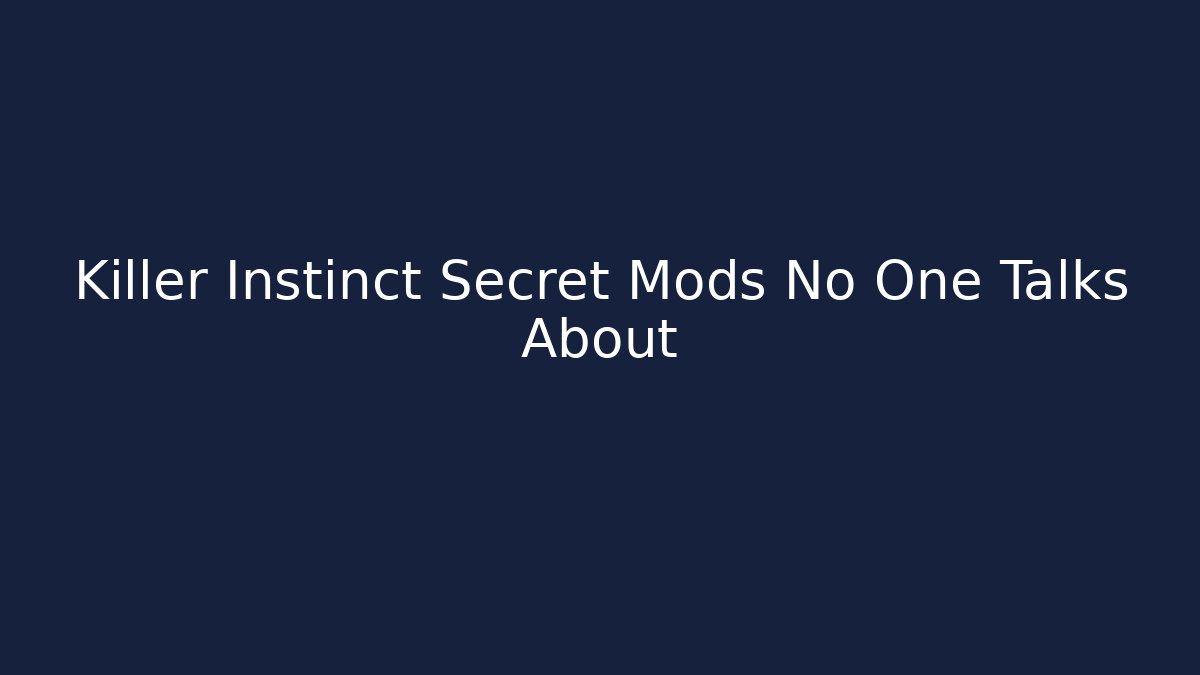 Killer Instinct Secret Mods No One Talks About - Create More Assets