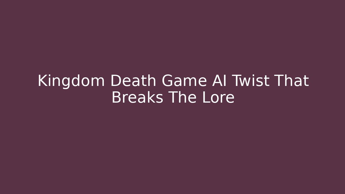 Kingdom Death Game AI Twist That Breaks The Lore