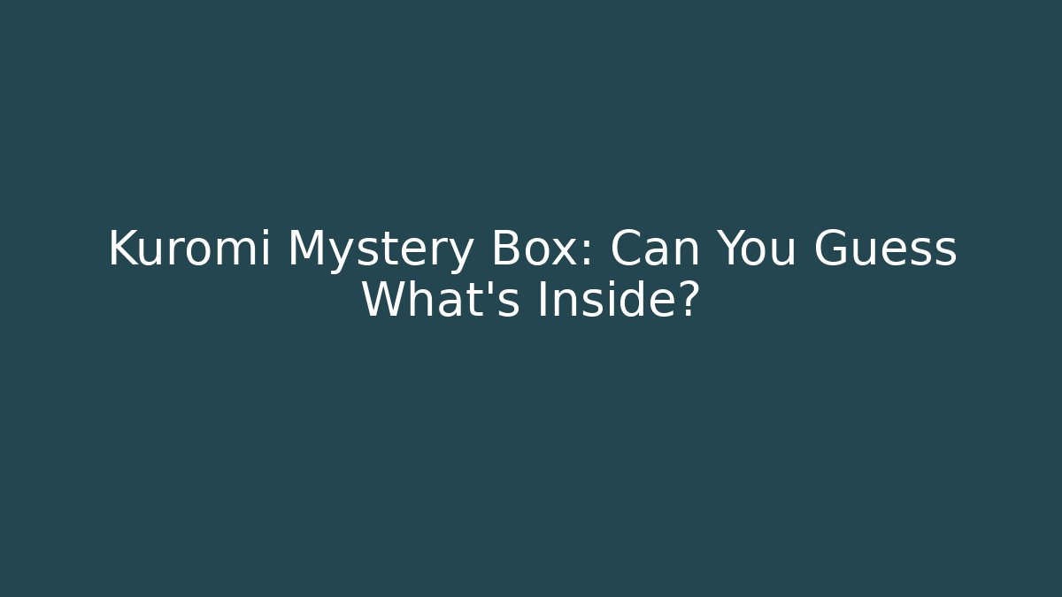 Kuromi Mystery Box: Can You Guess What’s Inside?