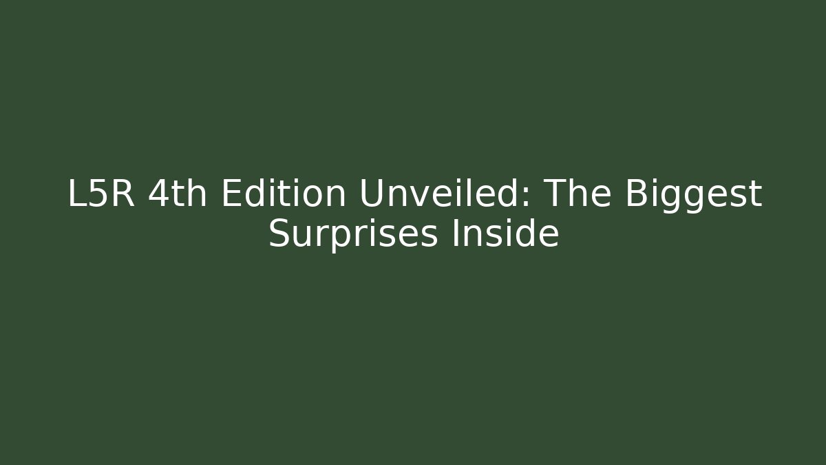 L5R 4th Edition Unveiled: The Biggest Surprises Inside - Create More Assets
