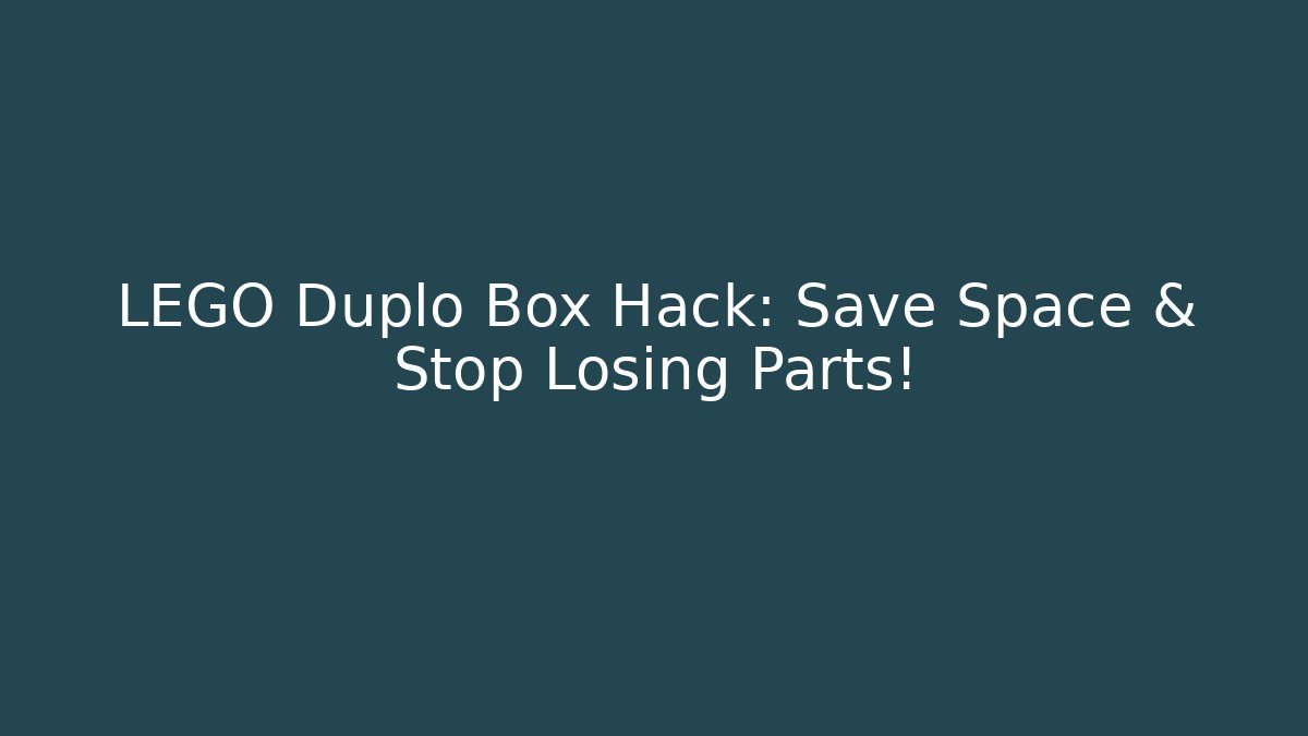 LEGO Duplo Box Hack: Save Space & Stop Losing Parts!
