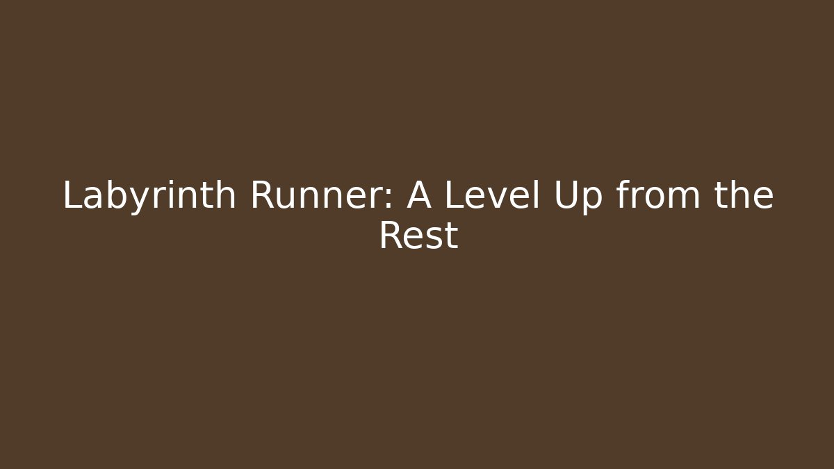 Labyrinth Runner: A Level Up from the Rest