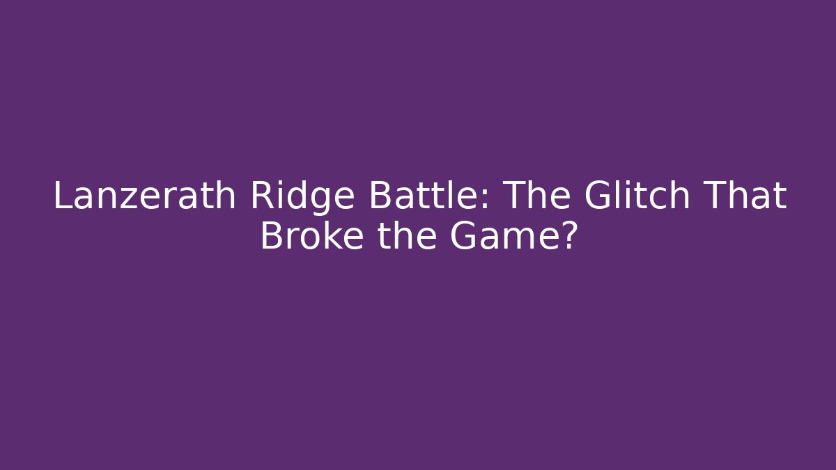 Lanzerath Ridge Battle: The Glitch That Broke the Game?