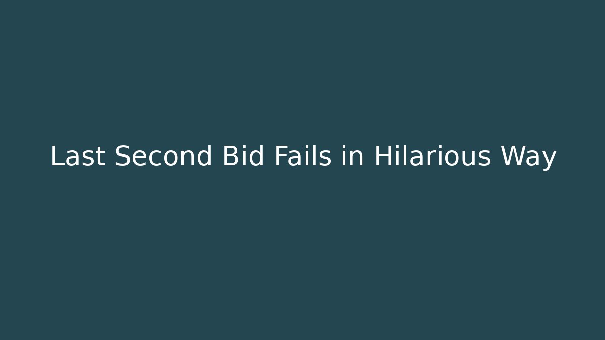 Last Second Bid Fails in Hilarious Way - Create More Assets