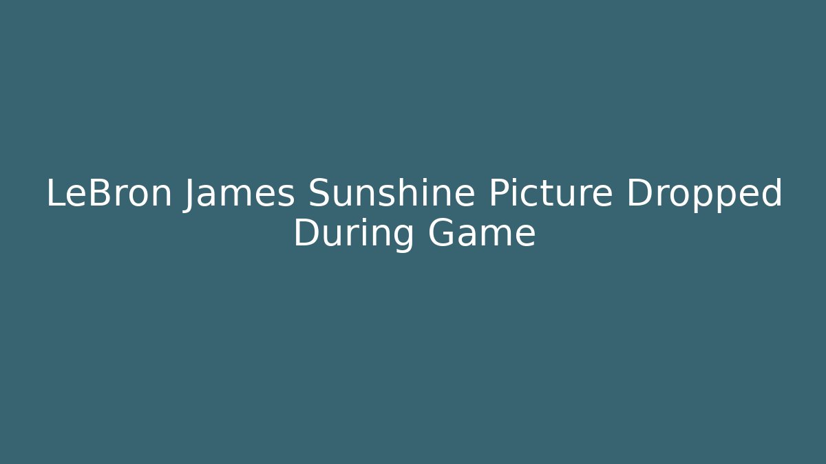 LeBron James Sunshine Picture Dropped During Game - Create More Assets