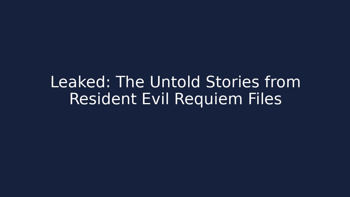 Leaked: The Untold Stories from Resident Evil Requiem Files