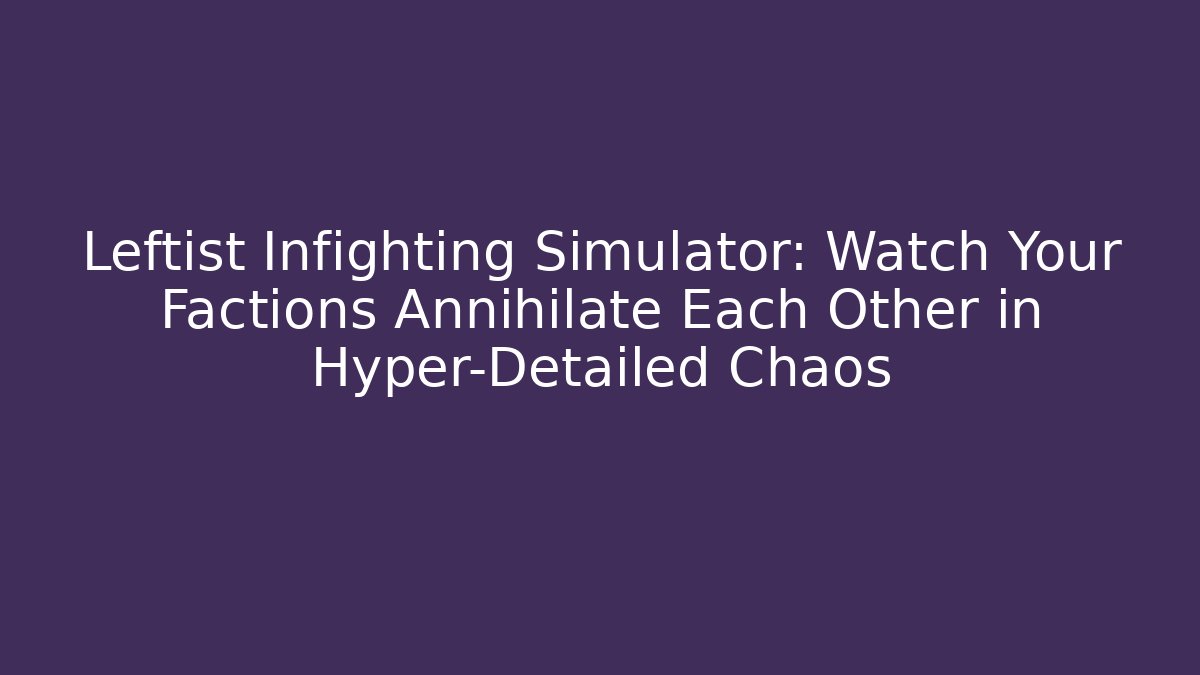 Leftist Infighting Simulator: Watch Your Factions Annihilate Each Other in Hyper-Detailed Chaos