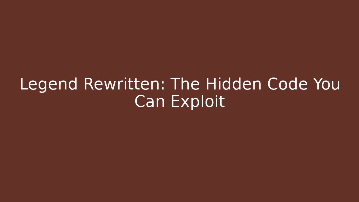 Legend Rewritten: The Hidden Code You Can Exploit
