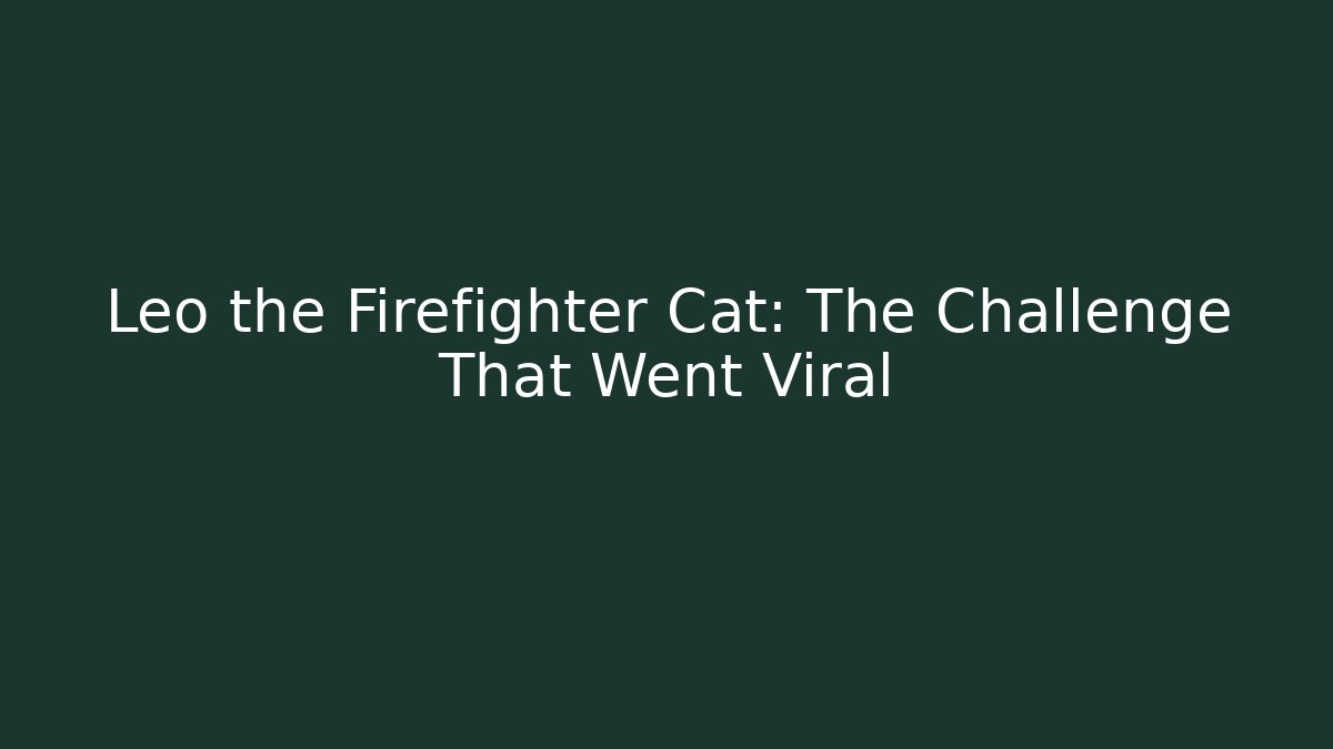 Leo the Firefighter Cat: The Challenge That Went Viral