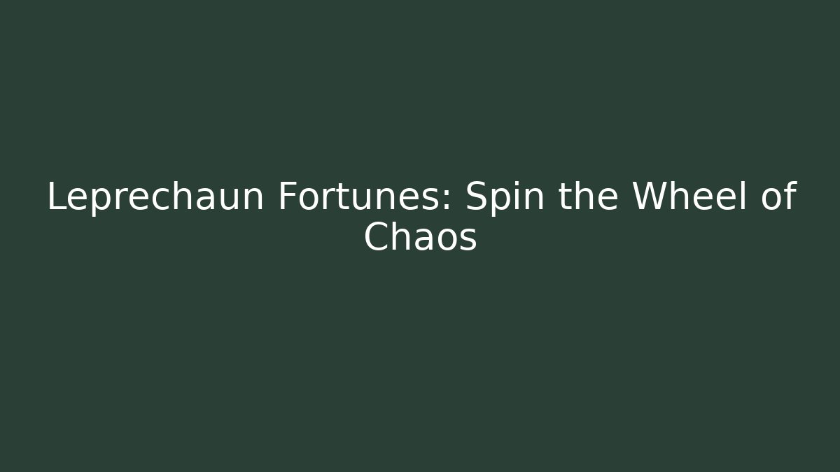 Leprechaun Fortunes: Spin the Wheel of Chaos