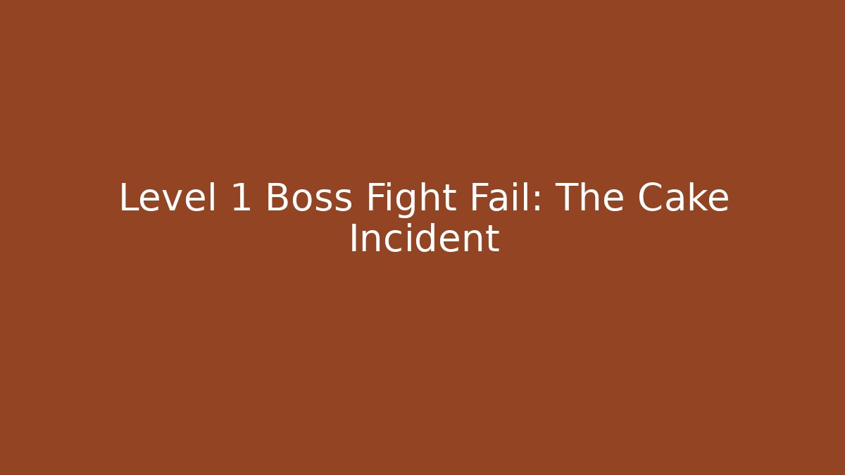 Level 1 Boss Fight Fail: The Cake Incident - Create More Assets