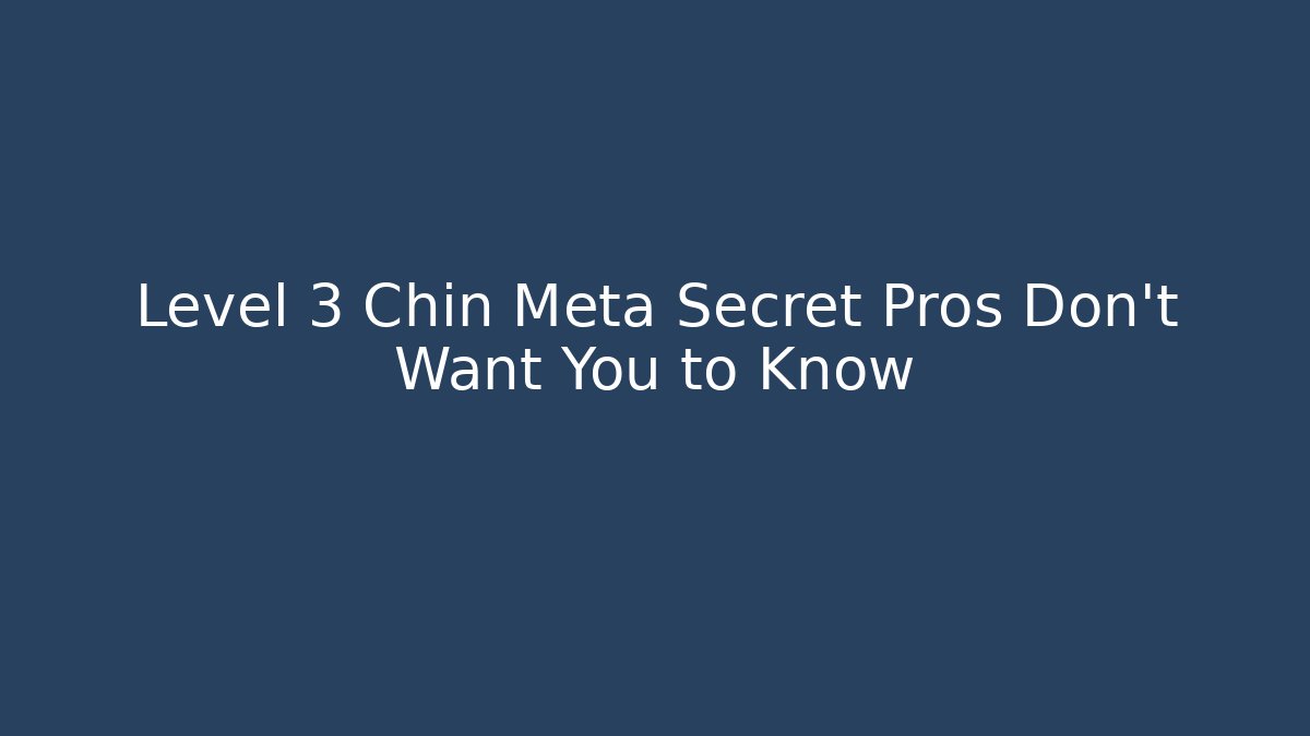 Level 3 Chin Meta Secret Pros Don't Want You to Know