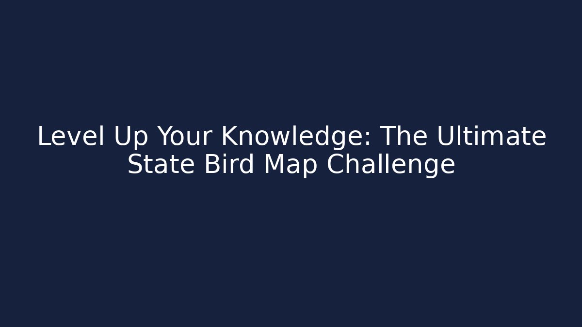 Level Up Your Knowledge: The Ultimate State Bird Map Challenge - Create More Assets