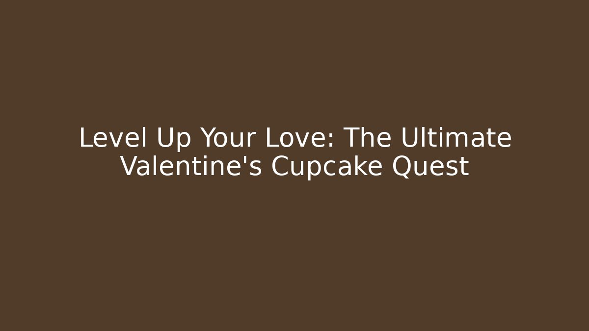 Level Up Your Love: The Ultimate Valentine's Cupcake Quest