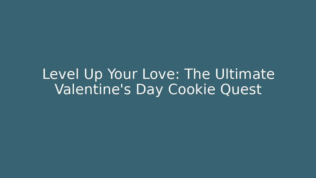 Level Up Your Love: The Ultimate Valentine’s Day Cookie Quest