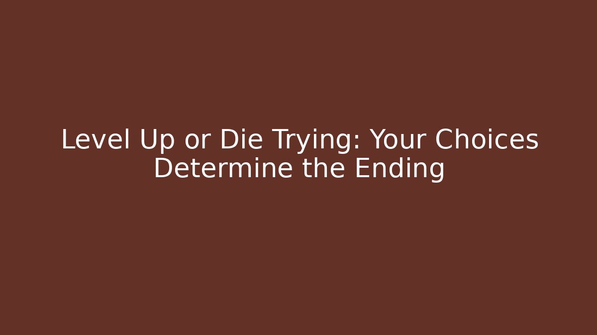 Level Up or Die Trying: Your Choices Determine the Ending