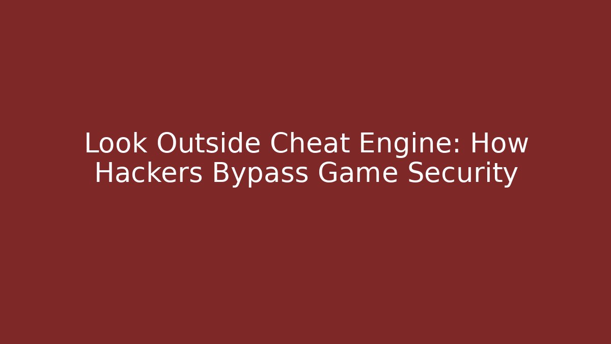 Look Outside Cheat Engine: How Hackers Bypass Game Security