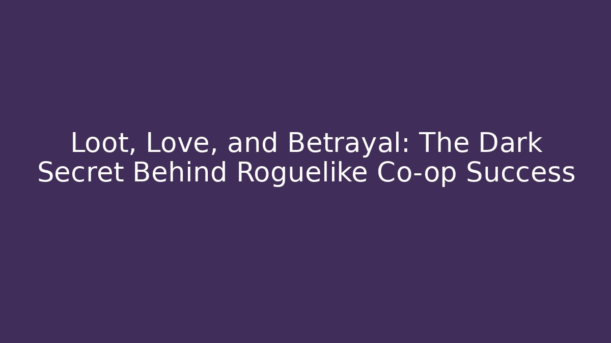 Loot, Love, and Betrayal: The Dark Secret Behind Roguelike Co-op Success