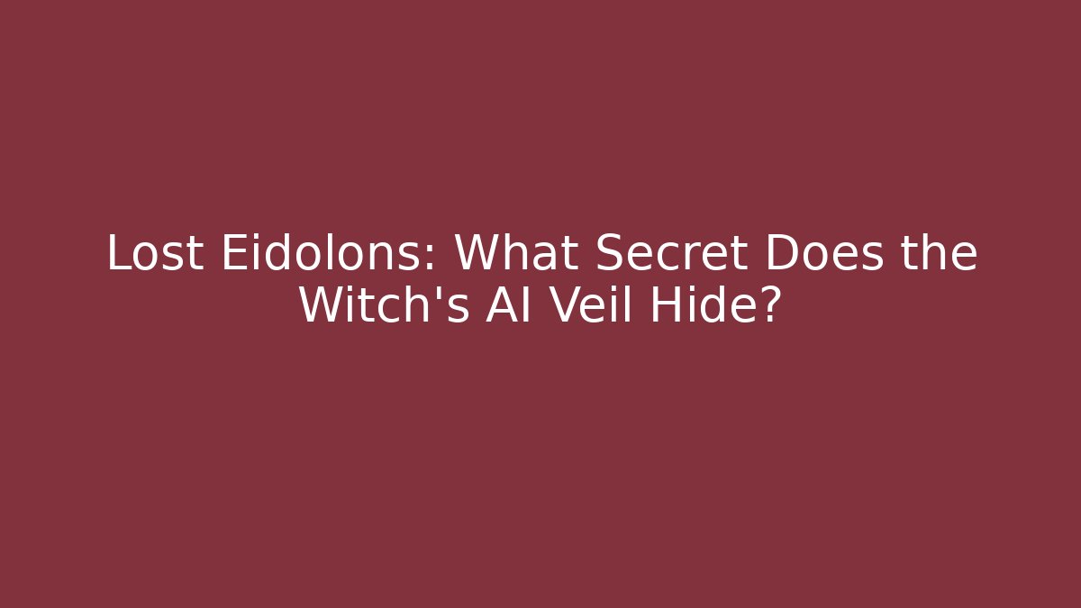 Lost Eidolons: What Secret Does the Witch's AI Veil Hide?