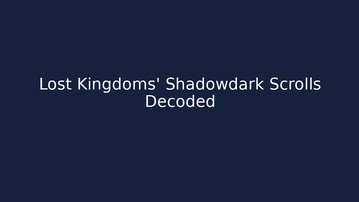 Lost Kingdoms' Shadowdark Scrolls Decoded - Create More Assets