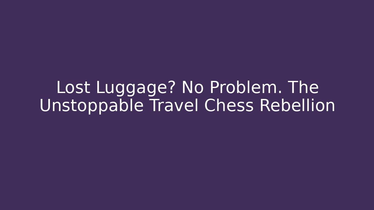 Lost Luggage? No Problem. The Unstoppable Travel Chess Rebellion