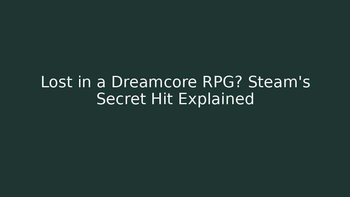 Lost in a Dreamcore RPG? Steam's Secret Hit Explained