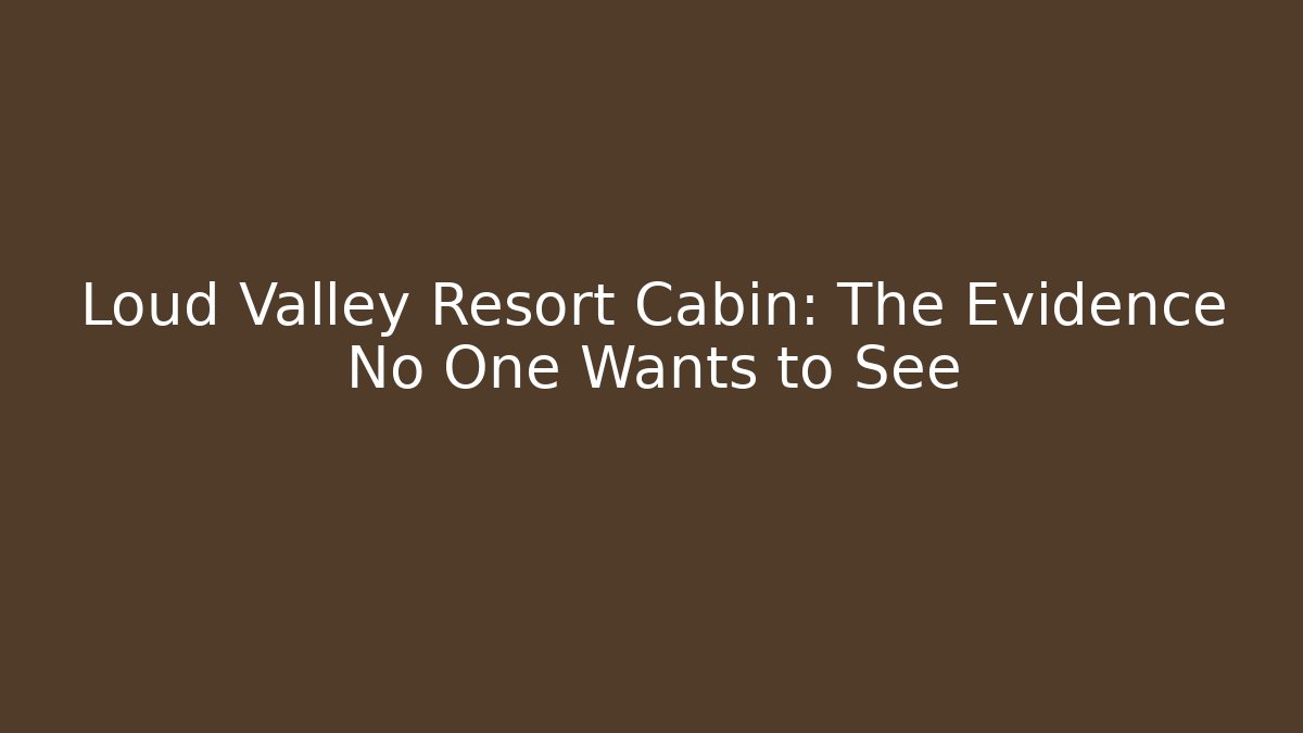 Loud Valley Resort Cabin: The Evidence No One Wants to See