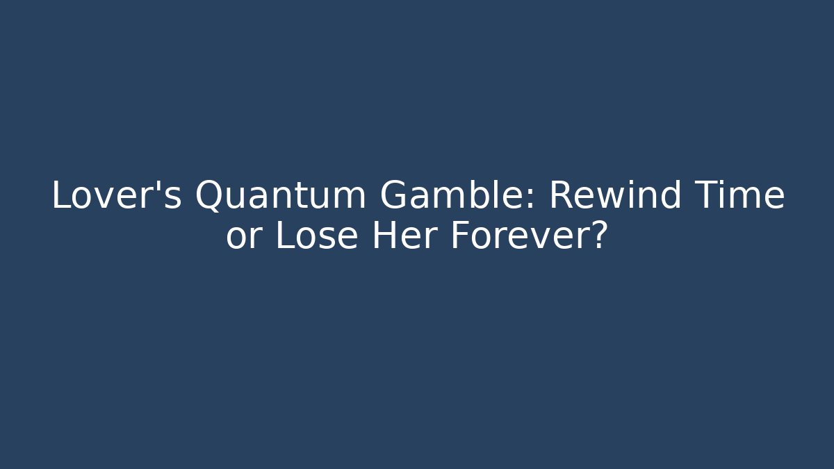 Lover's Quantum Gamble: Rewind Time or Lose Her Forever? - Create More Assets