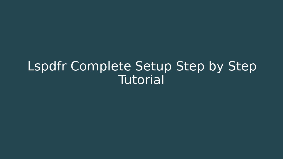 Lspdfr Complete Setup Step by Step Tutorial - Create More Assets