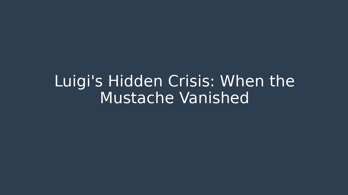 Luigi's Hidden Crisis: When the Mustache Vanished