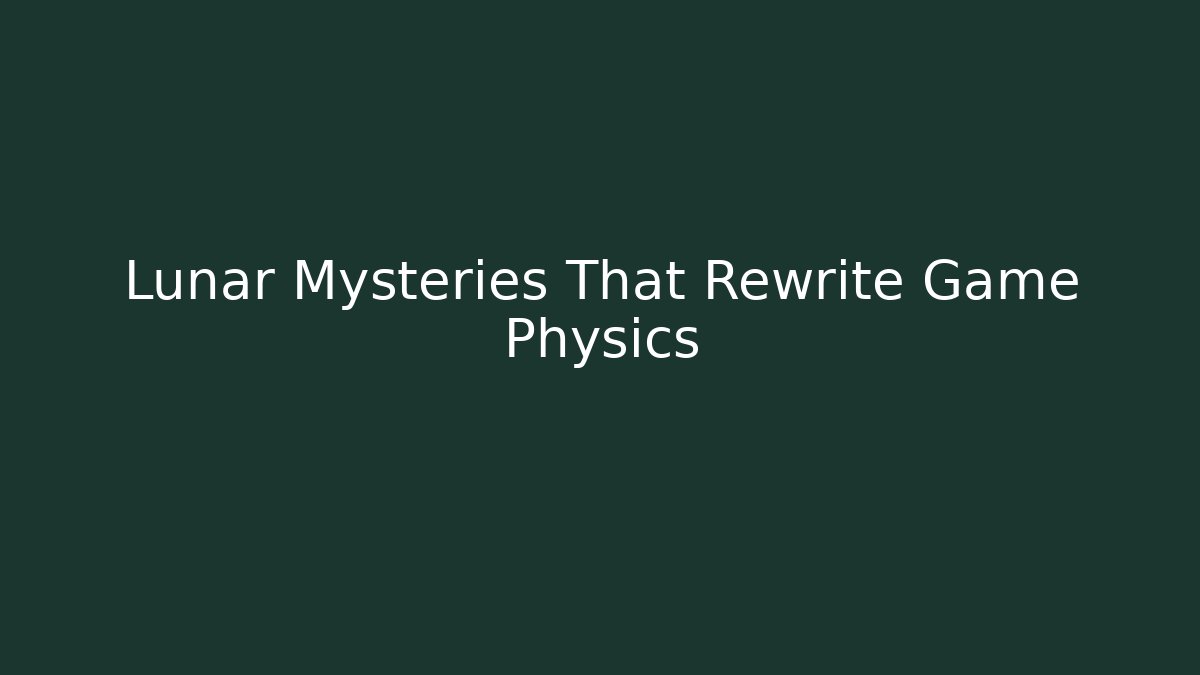 Lunar Mysteries That Rewrite Game Physics