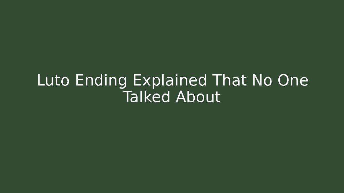 Luto Ending Explained That No One Talked About