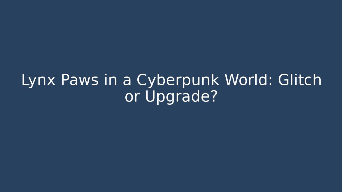 Lynx Paws in a Cyberpunk World: Glitch or Upgrade?