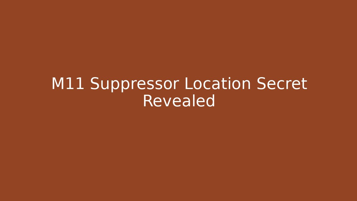M11 Suppressor Location Secret Revealed