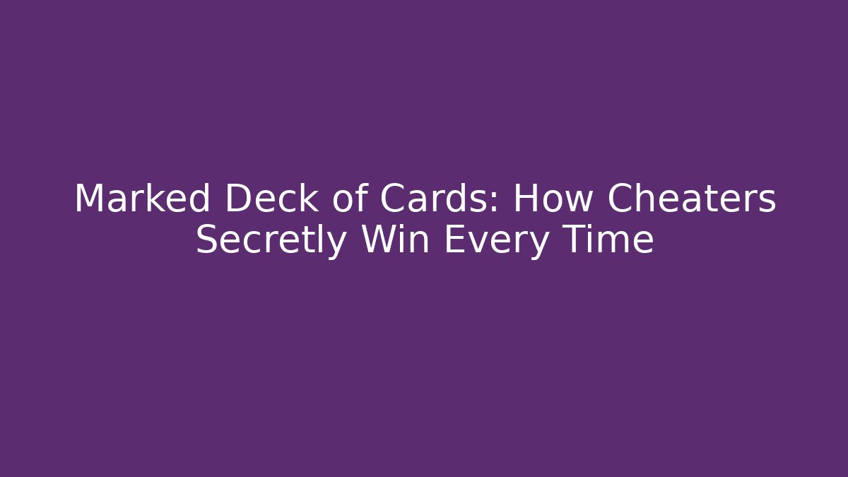 Marked Deck of Cards: How Cheaters Secretly Win Every Time