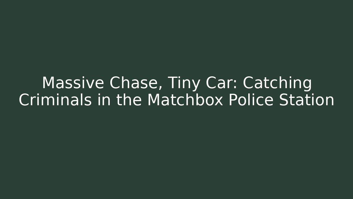 Massive Chase, Tiny Car: Catching Criminals in the Matchbox Police Station
