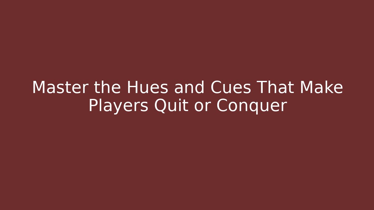 Master the Hues and Cues That Make Players Quit or Conquer - Create More Assets