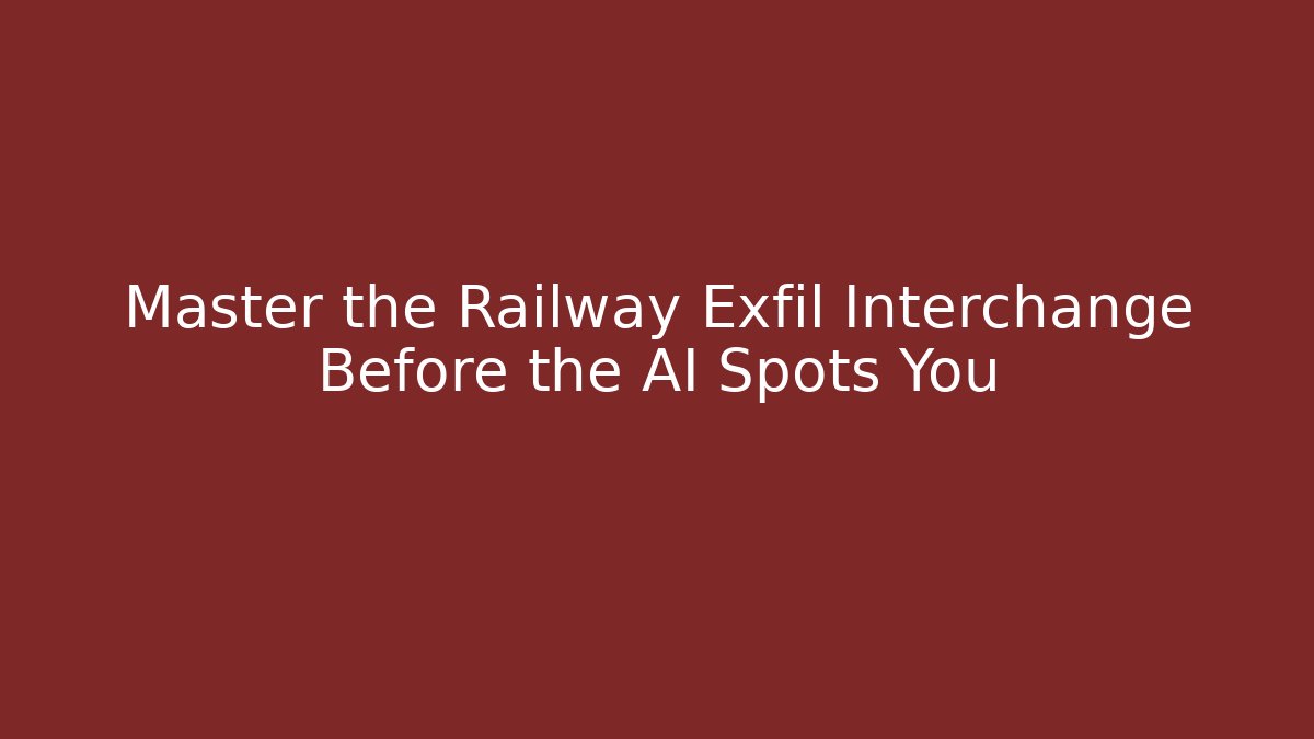 Master the Railway Exfil Interchange Before the AI Spots You