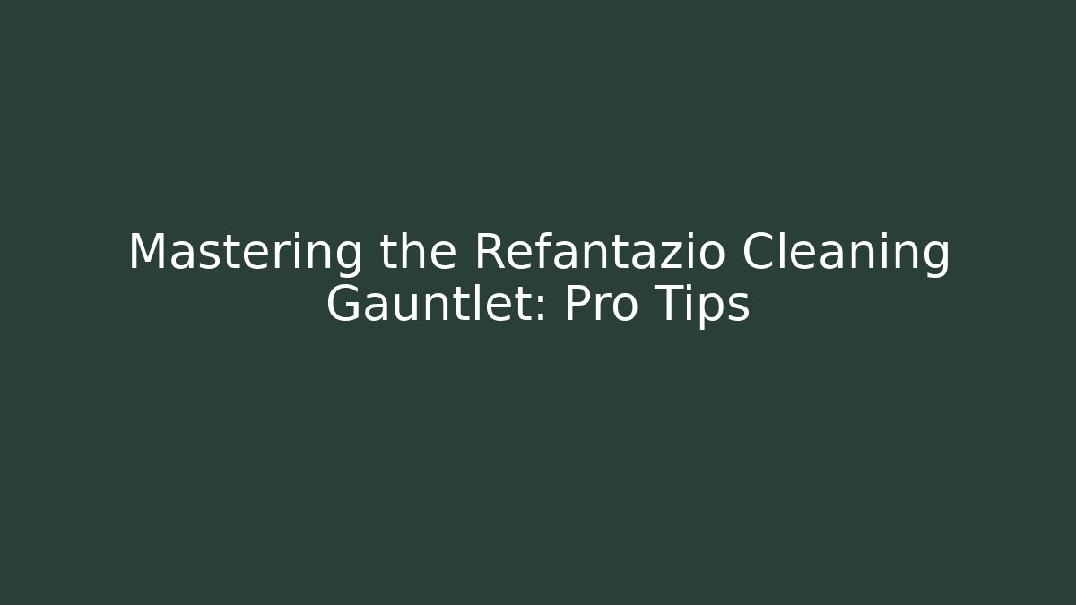 Mastering the Refantazio Cleaning Gauntlet: Pro Tips - Create More Assets