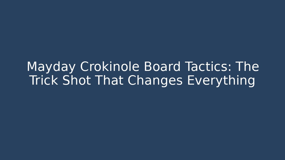 Mayday Crokinole Board Tactics: The Trick Shot That Changes Everything