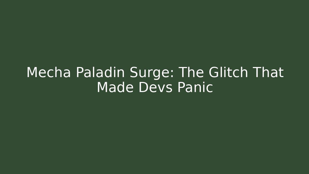 Mecha Paladin Surge: The Glitch That Made Devs Panic - Create More Assets