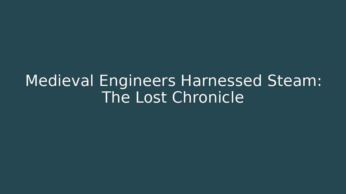 Medieval Engineers Harnessed Steam: The Lost Chronicle - Create More Assets