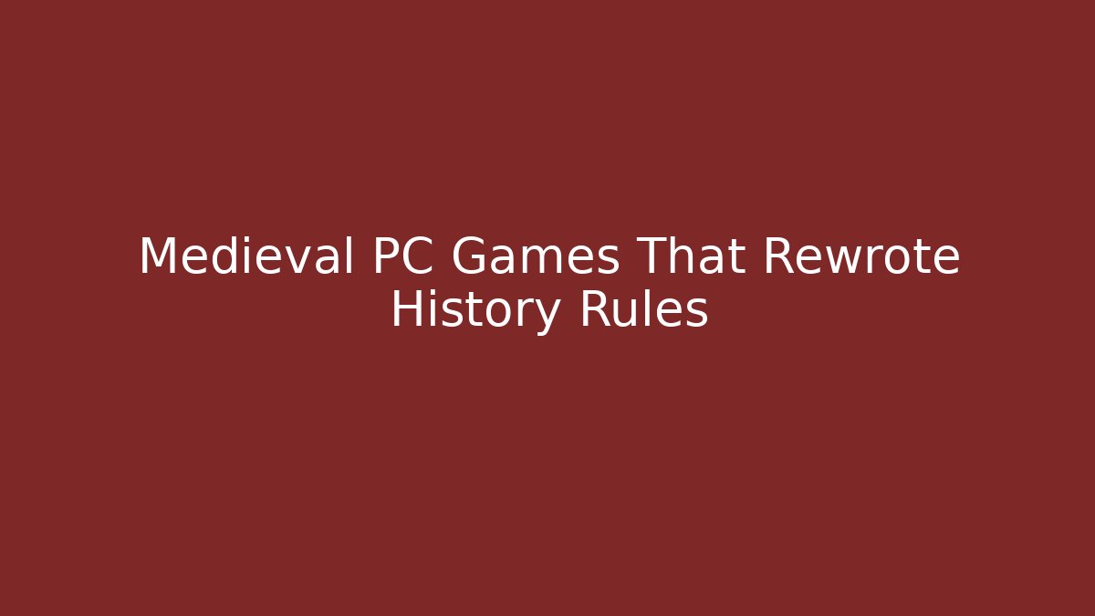 Medieval PC Games That Rewrote History Rules