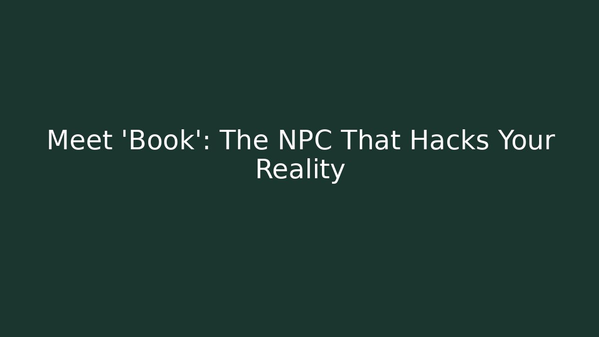 Meet 'Book': The NPC That Hacks Your Reality